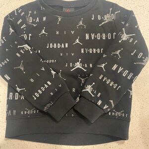Jordan Black and Silver Sparkly Glitter Logo Kids Sweatshirt 4T